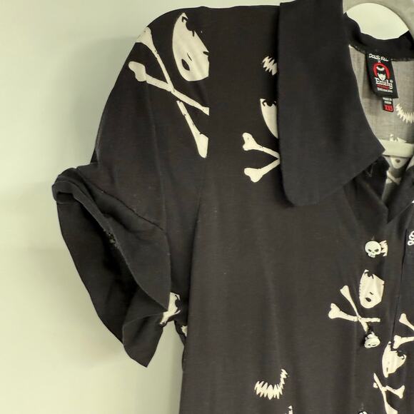 Dolls Kill X Emily The Strange Death Becomes You Shirt Dress Womens Sz XXS Black - Picture 5 of 9
